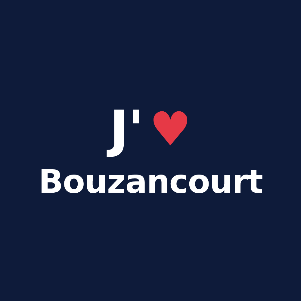 T-shirt personnalisé Bouzancourt — design J'aime Bouzancourt