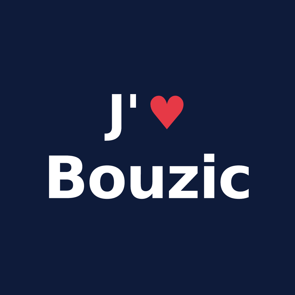 T-shirt personnalisé Bouzic — design J'aime Bouzic