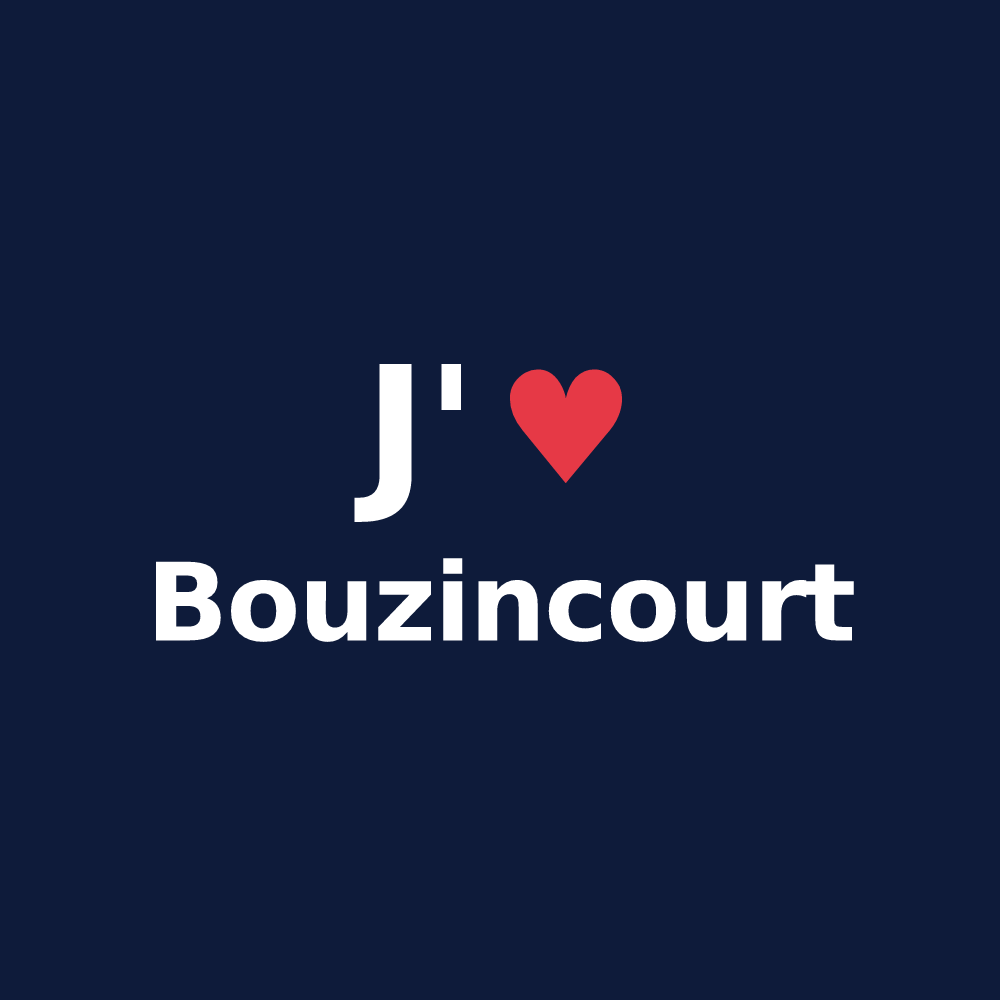 T-shirt personnalisé Bouzincourt — design J'aime Bouzincourt