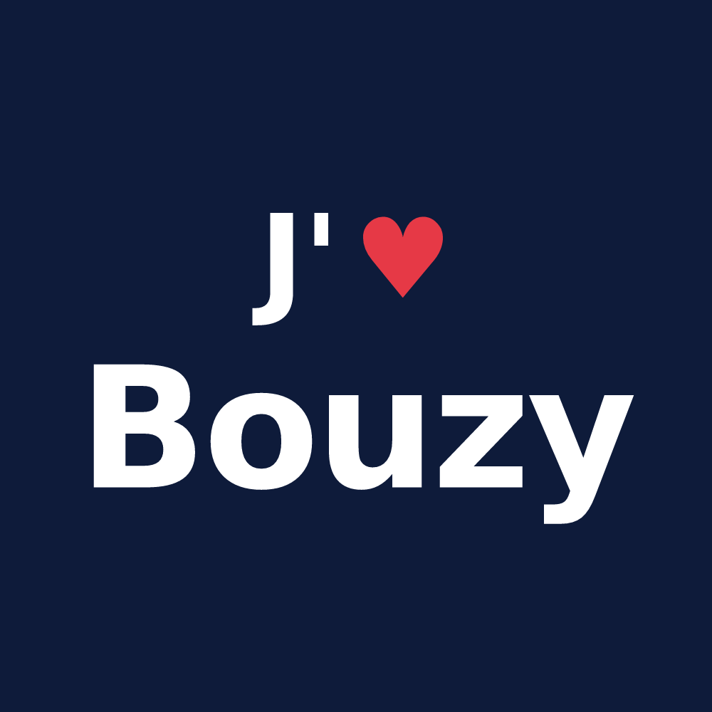 T-shirt personnalisé Bouzy — design J'aime Bouzy