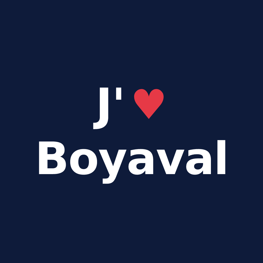 T-shirt personnalisé Boyaval — design J'aime Boyaval