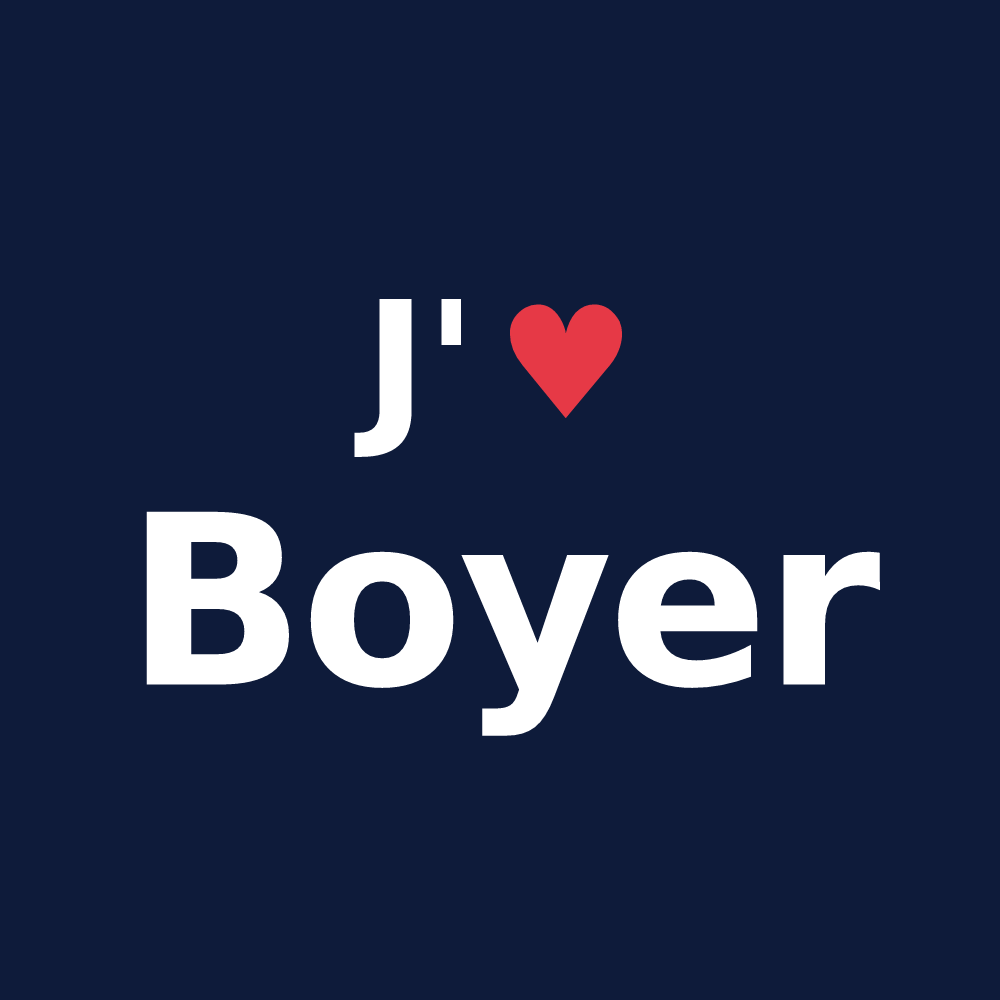 T-shirt personnalisé Boyer — design J'aime Boyer