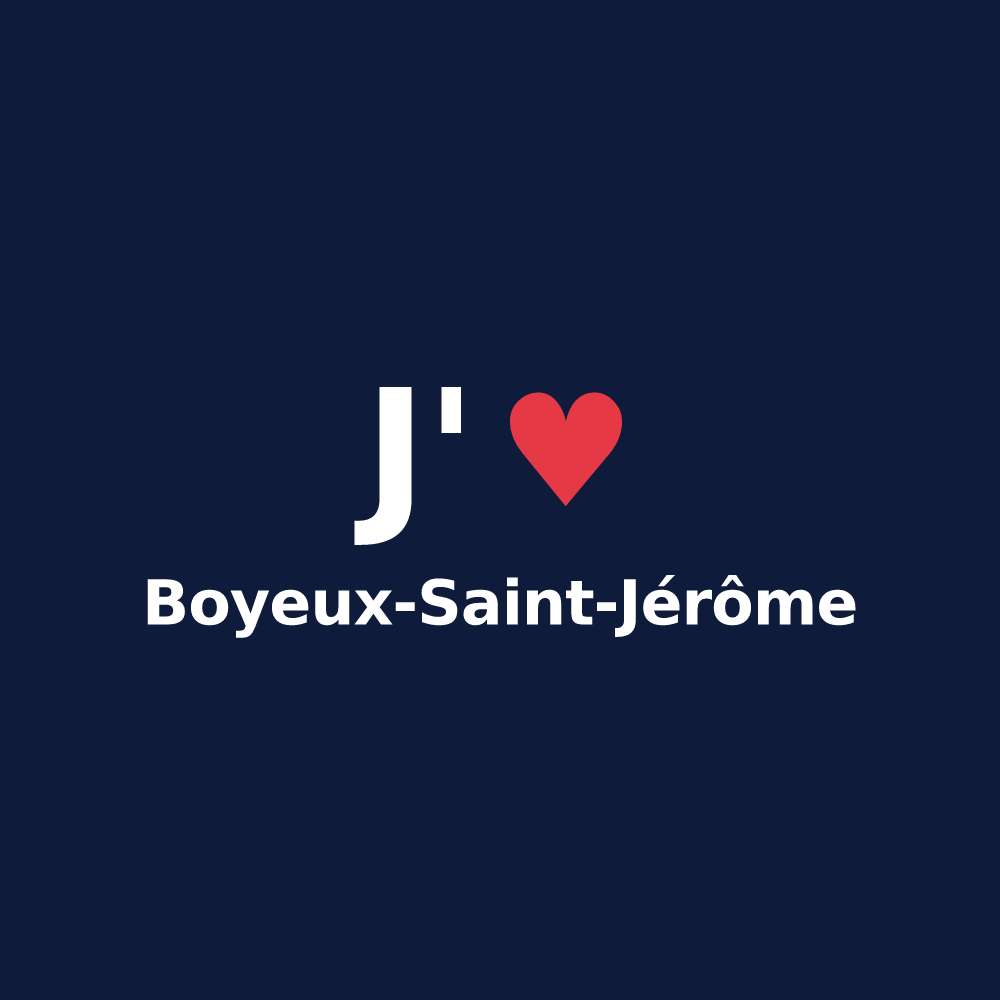 T-shirt personnalisé Boyeux-Saint-Jérôme — design J'aime Boyeux-Saint-Jérôme