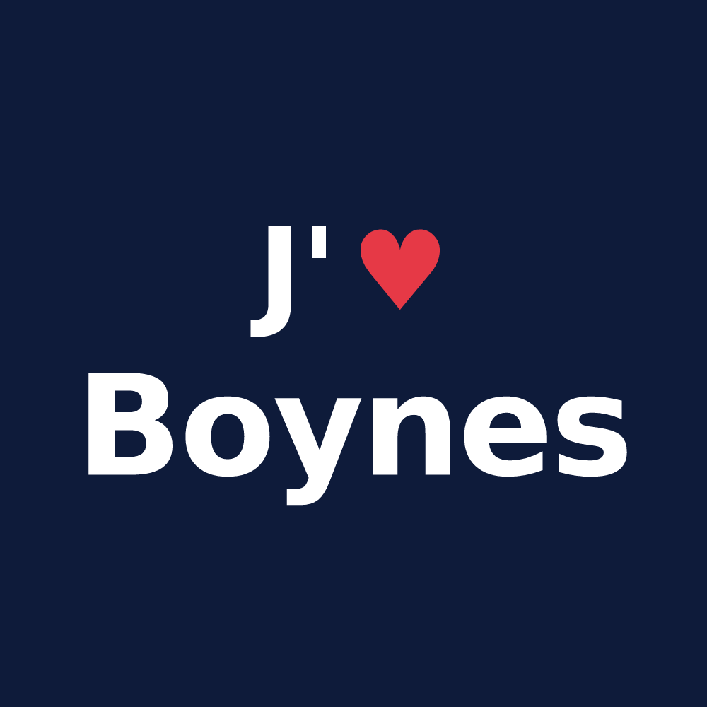 T-shirt personnalisé Boynes — design J'aime Boynes