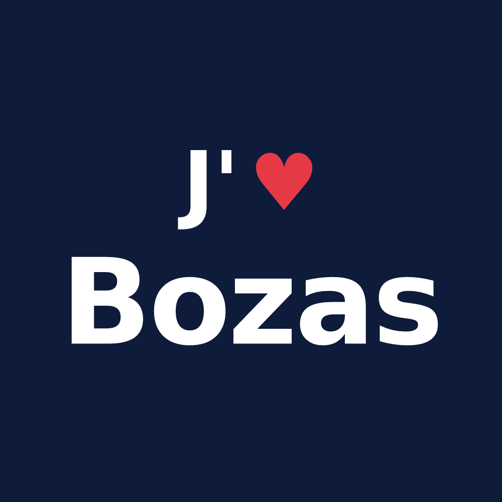 T-shirt personnalisé Bozas — design J'aime Bozas