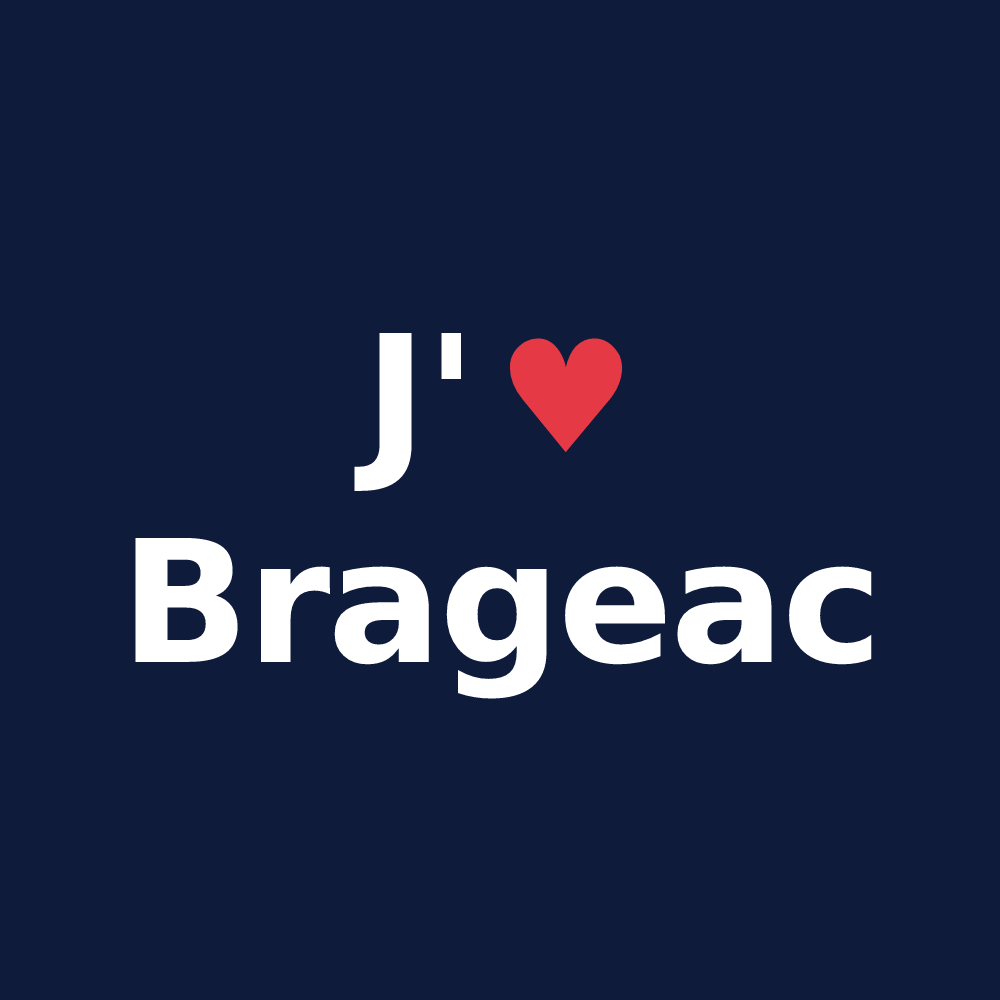 T-shirt personnalisé Brageac — design J'aime Brageac