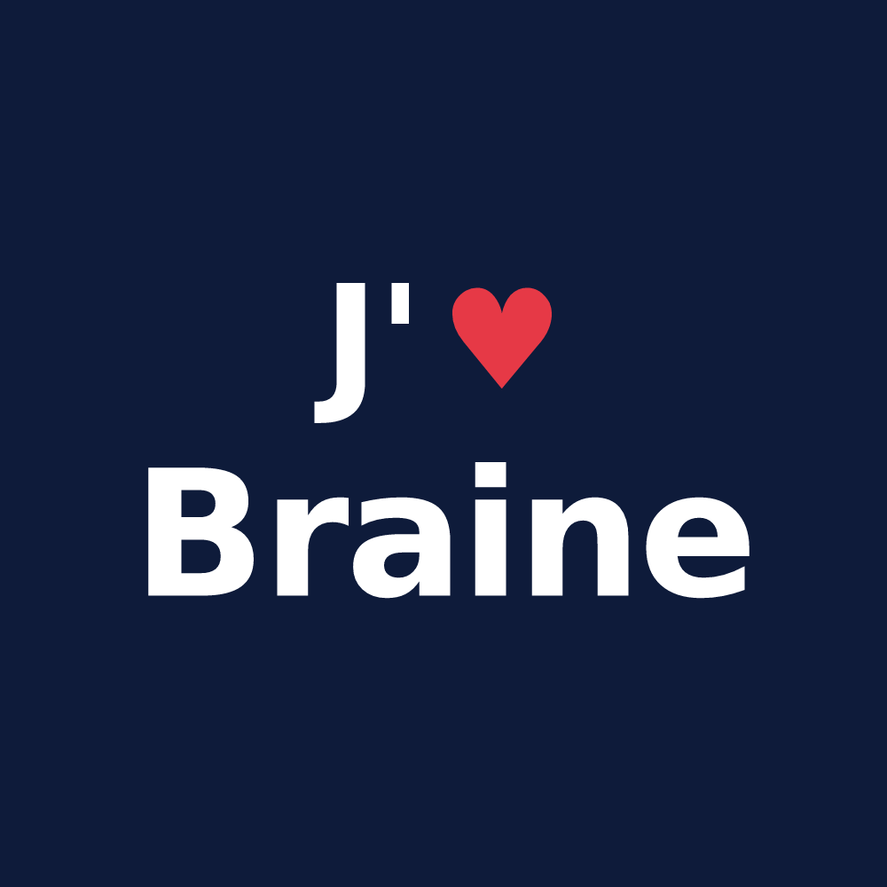 T-shirt personnalisé Braine — design J'aime Braine
