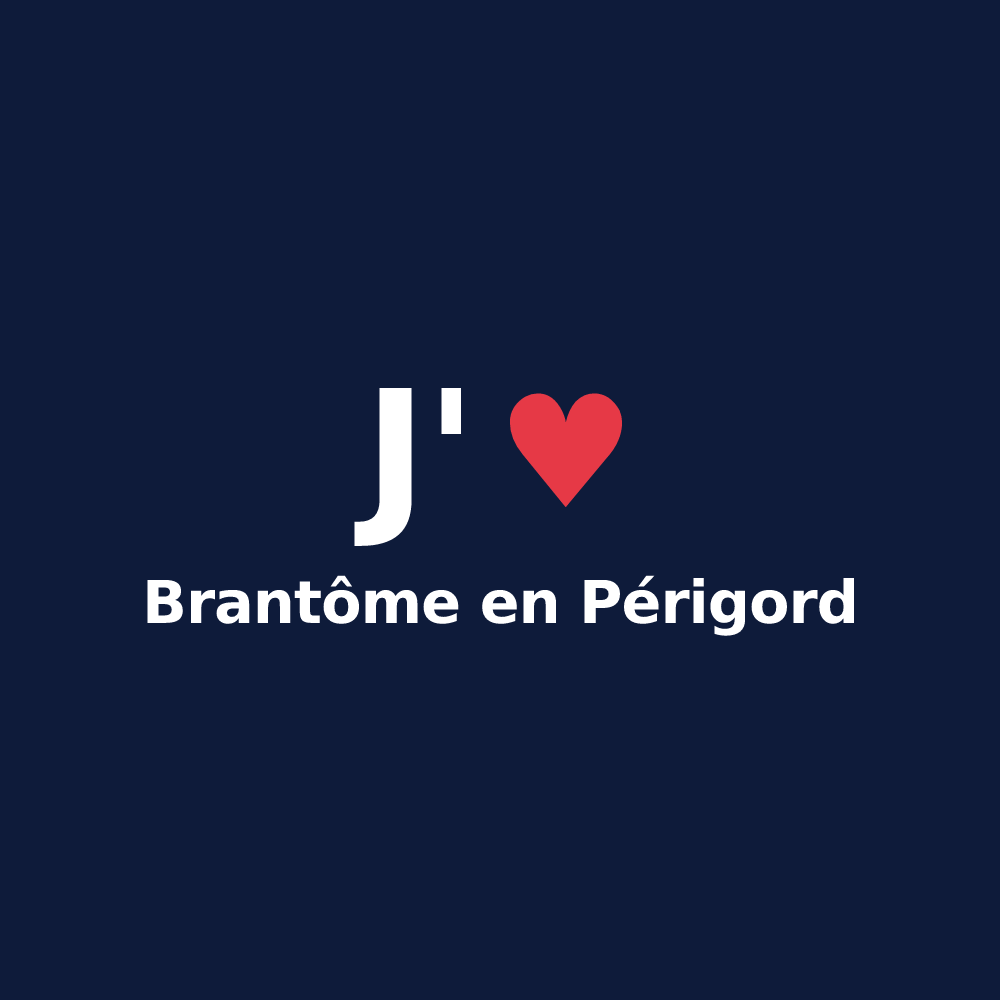 T-shirt personnalisé Brantôme en Périgord — design J'aime Brantôme en Périgord