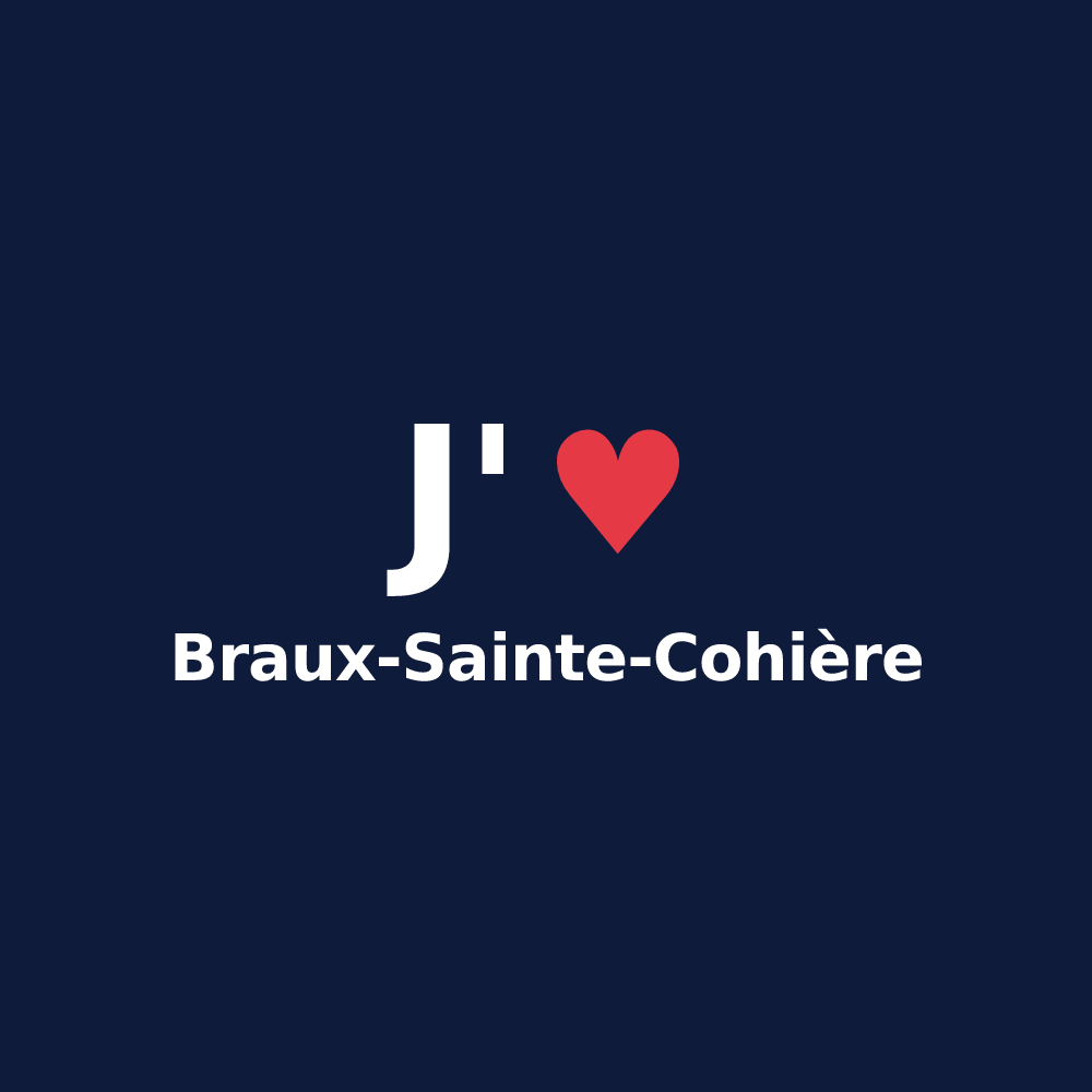 T-shirt personnalisé Braux-Sainte-Cohière — design J'aime Braux-Sainte-Cohière
