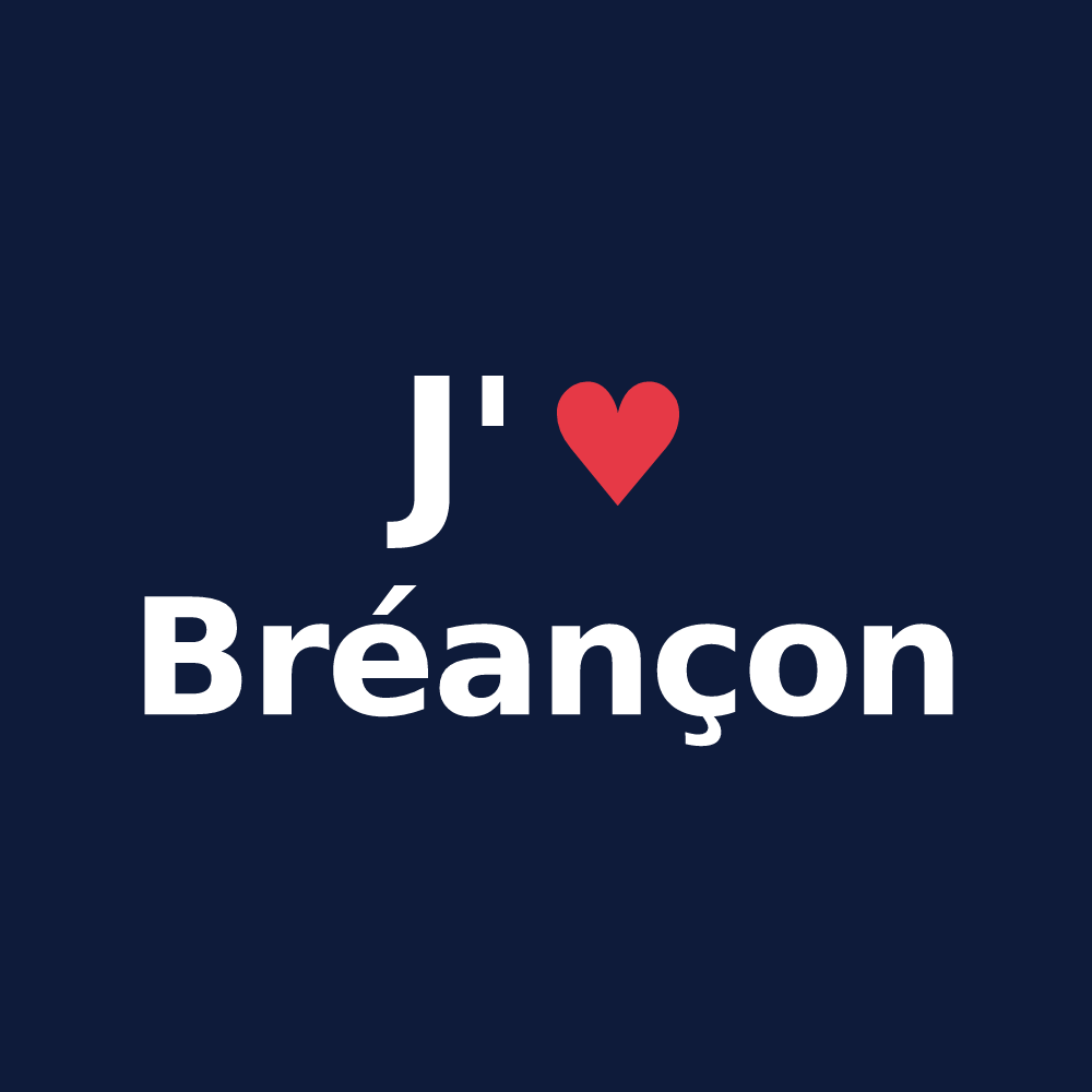 T-shirt personnalisé Bréançon — design J'aime Bréançon