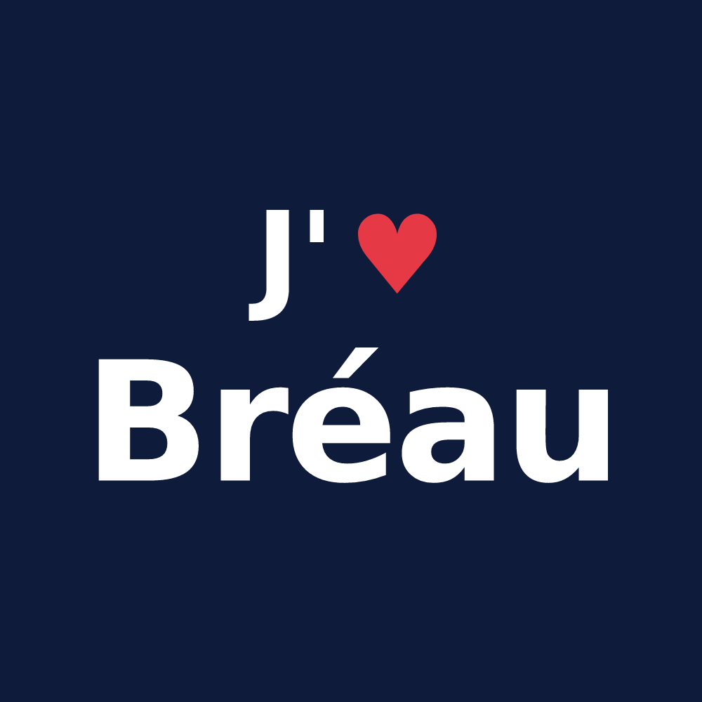 T-shirt personnalisé Bréau — design J'aime Bréau