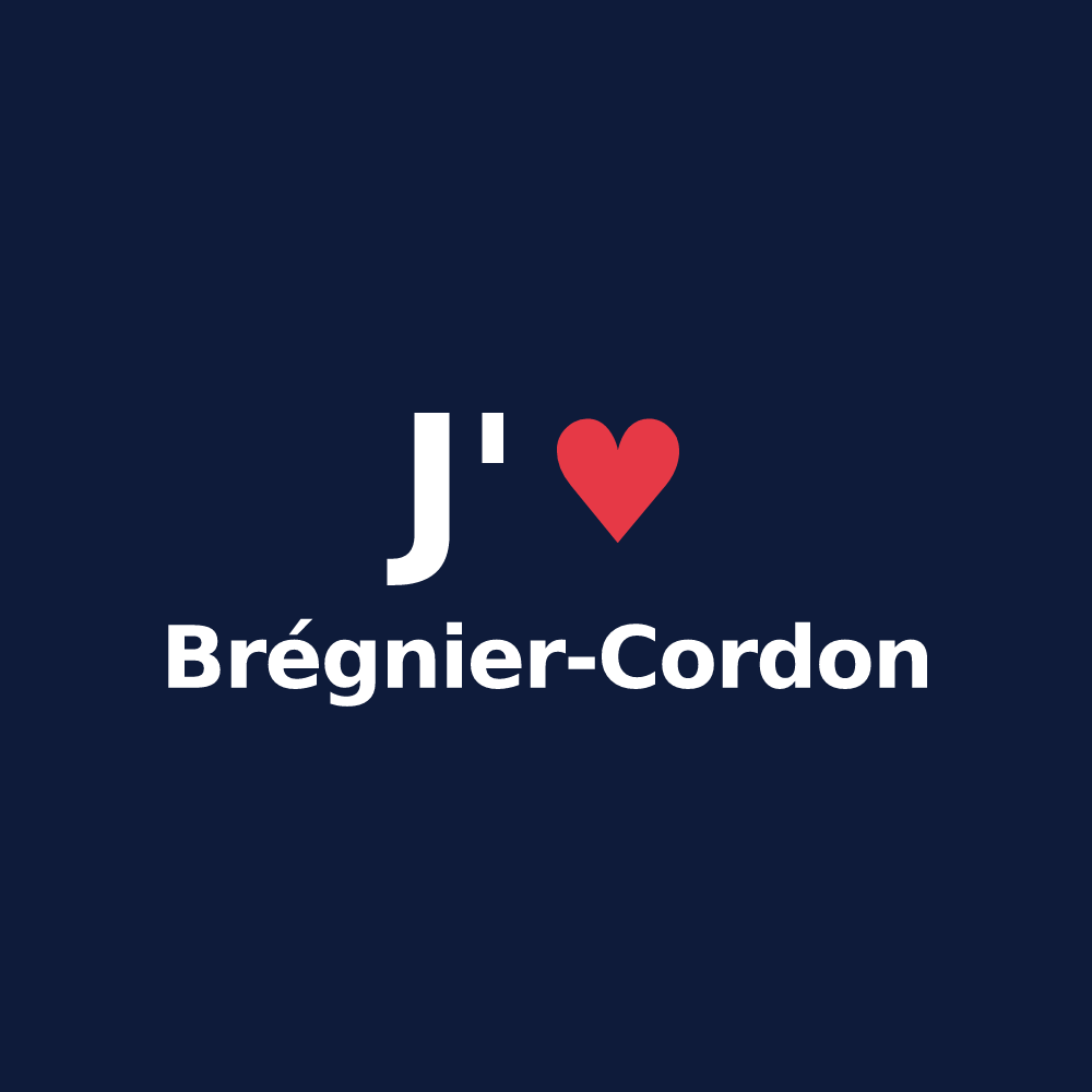 T-shirt personnalisé Brégnier-Cordon — design J'aime Brégnier-Cordon