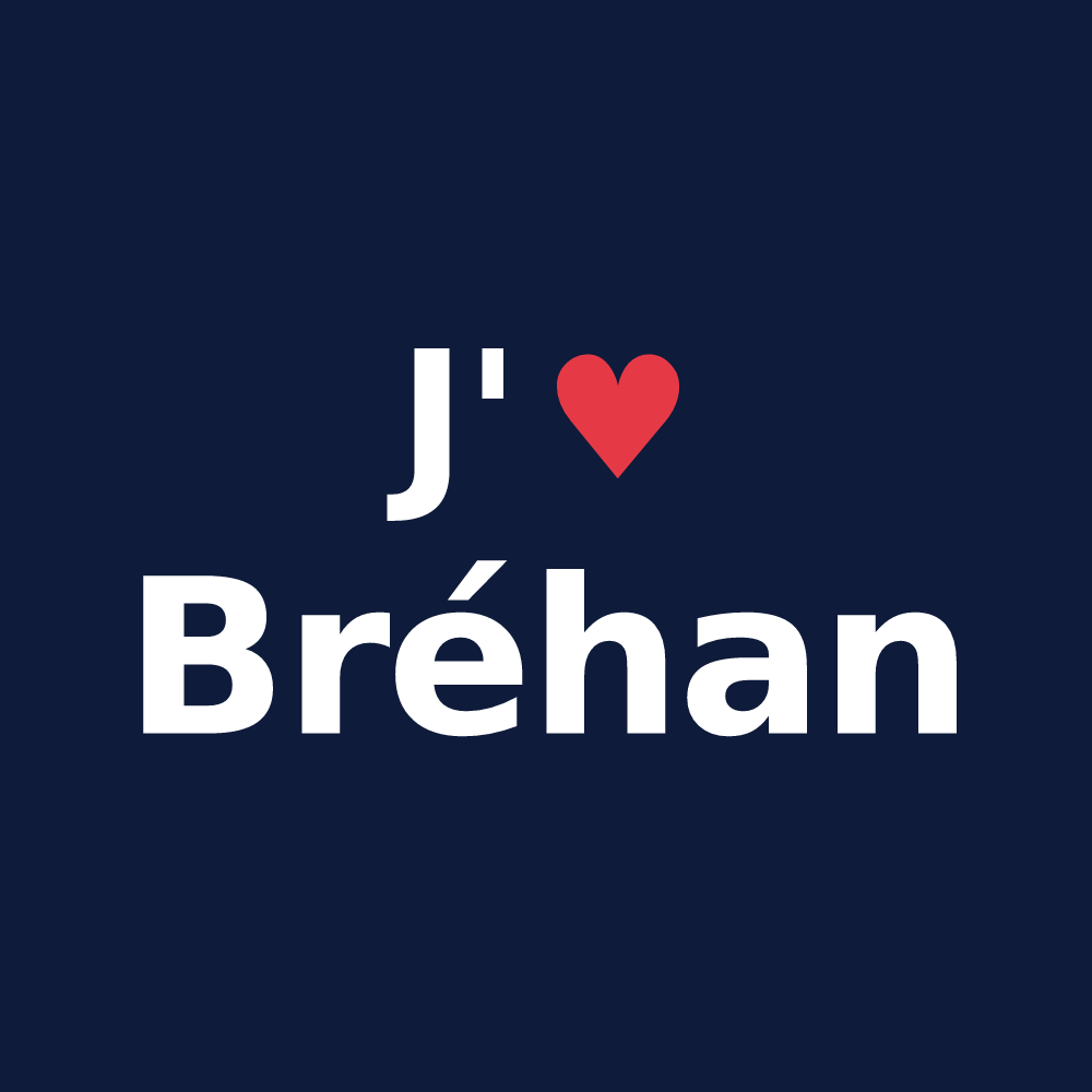 T-shirt personnalisé Bréhan — design J'aime Bréhan