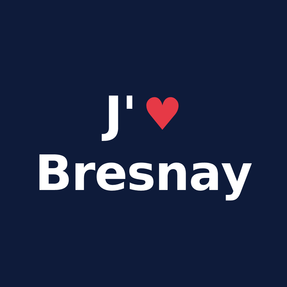 T-shirt personnalisé Bresnay — design J'aime Bresnay