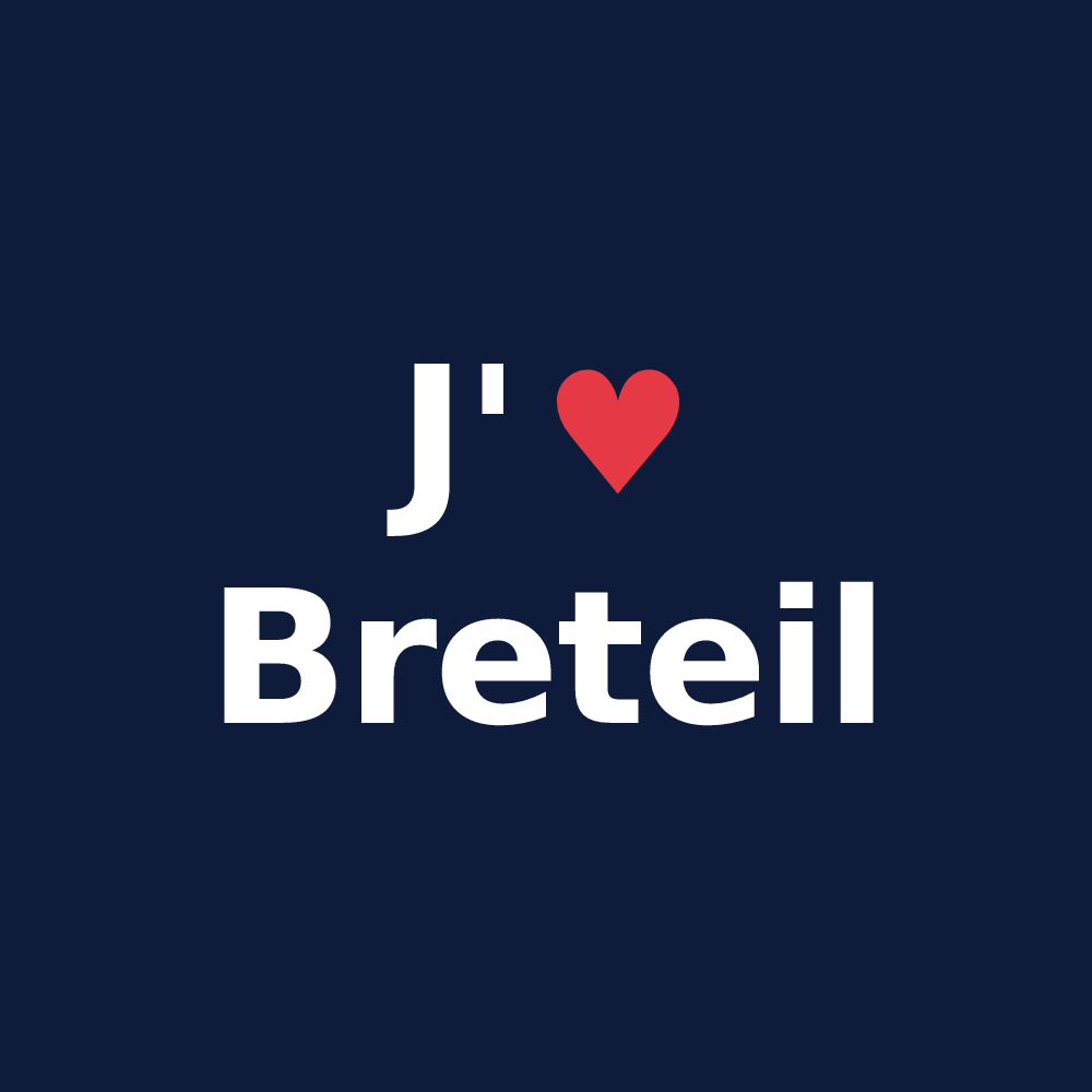 T-shirt personnalisé Breteil — design J'aime Breteil