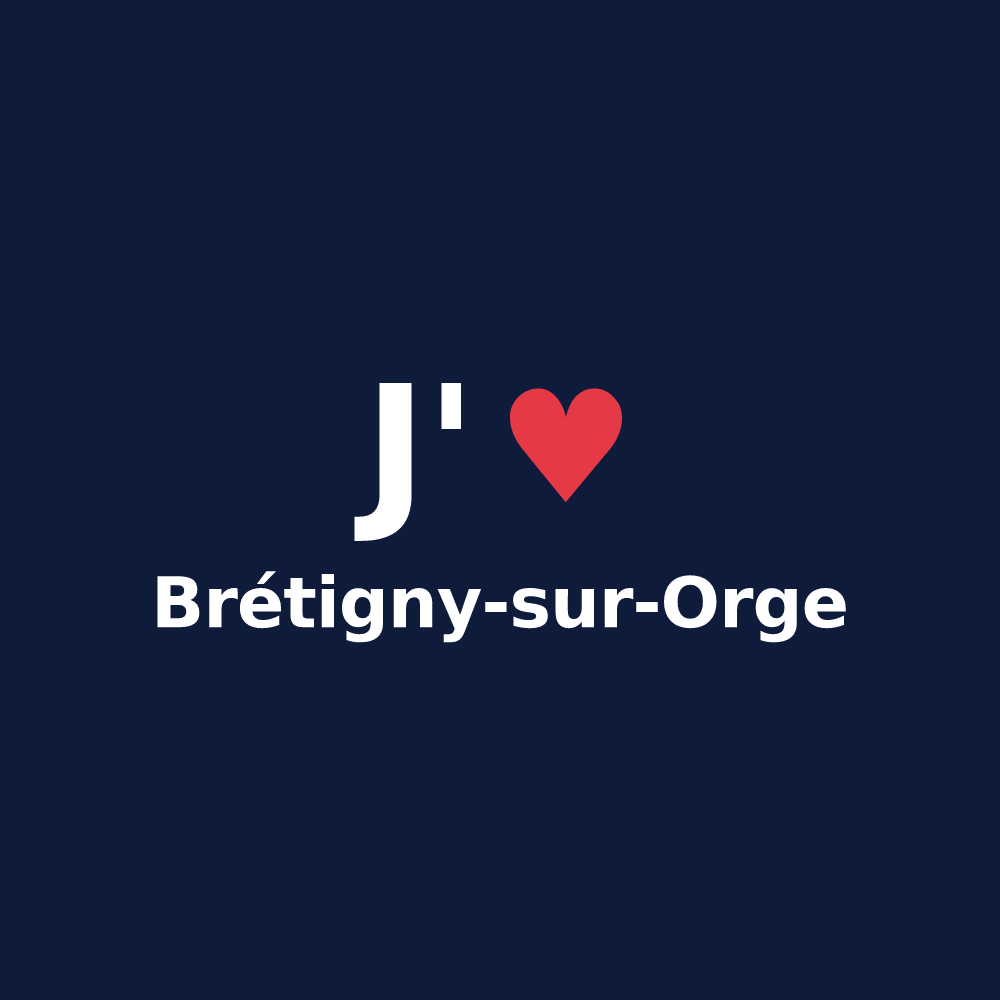 T-shirt personnalisé Brétigny-sur-Orge — design J'aime Brétigny-sur-Orge