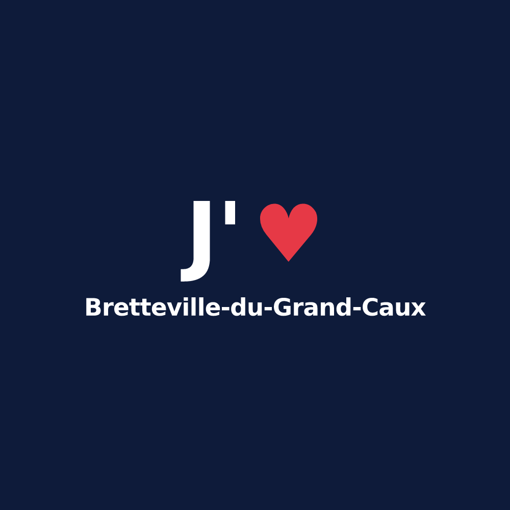 T-shirt personnalisé Bretteville-du-Grand-Caux — design J'aime Bretteville-du-Grand-Caux