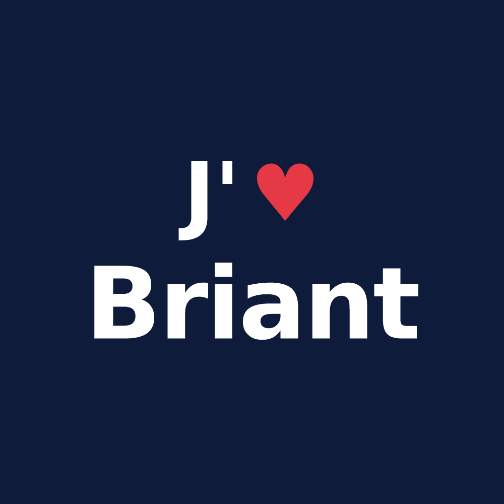 T-shirt personnalisé Briant — design J'aime Briant