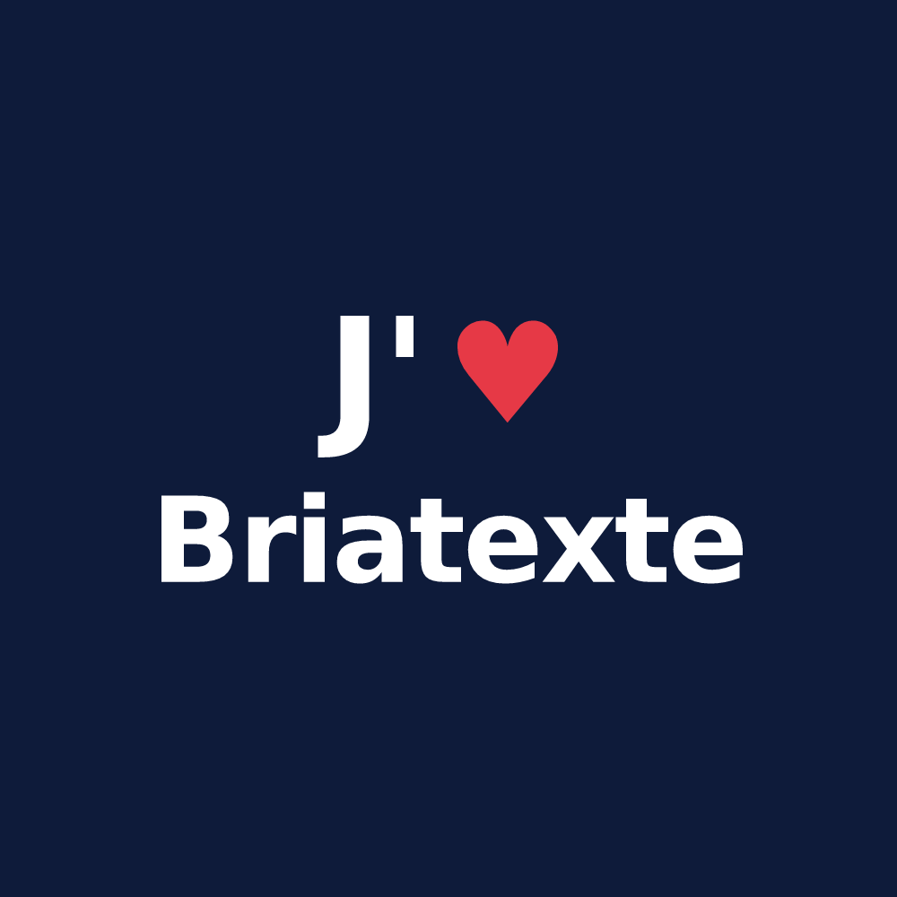 T-shirt personnalisé Briatexte — design J'aime Briatexte