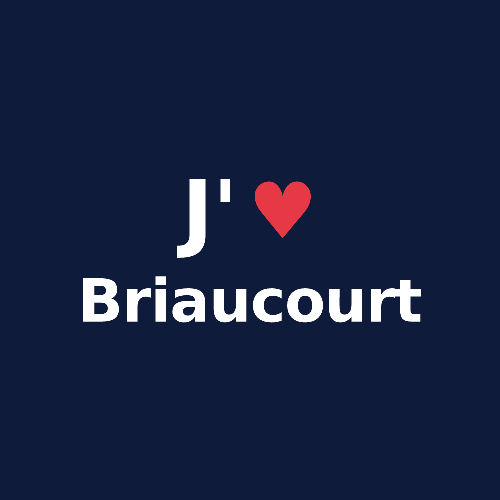 T-shirt personnalisé Briaucourt — design J'aime Briaucourt