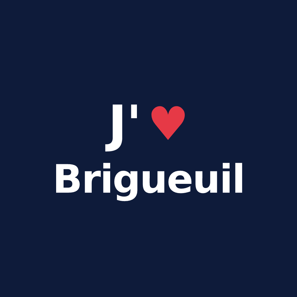 T-shirt personnalisé Brigueuil — design « J'aime Brigueuil » imprimé sur le t-shirt