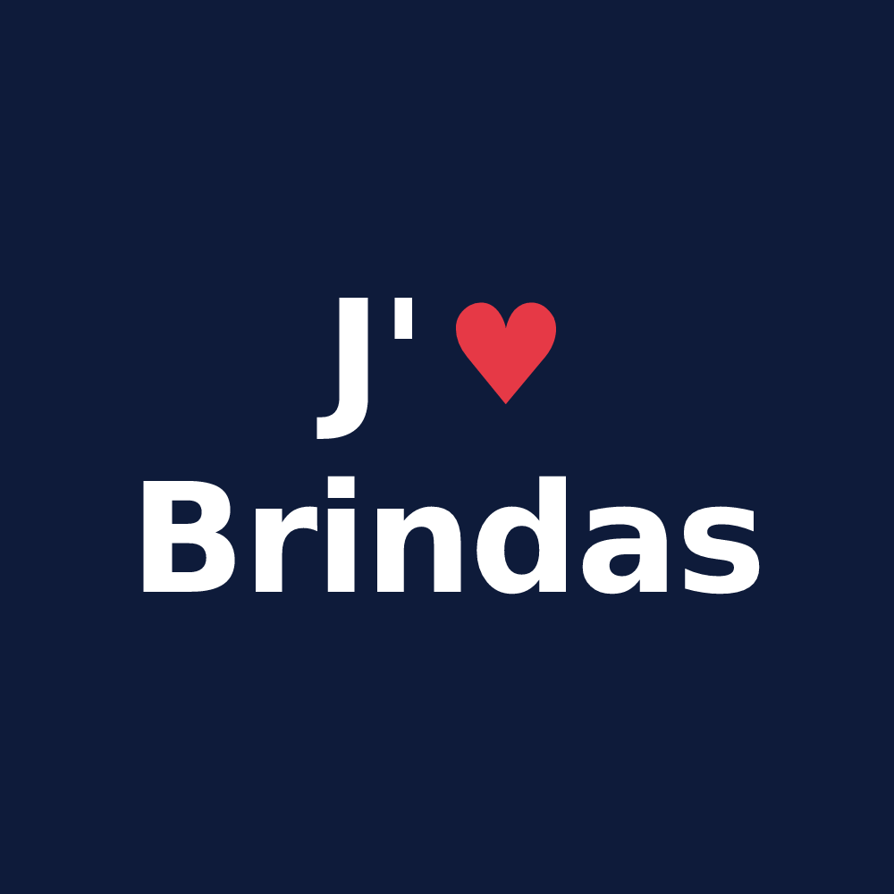 T-shirt personnalisé Brindas — design J'aime Brindas