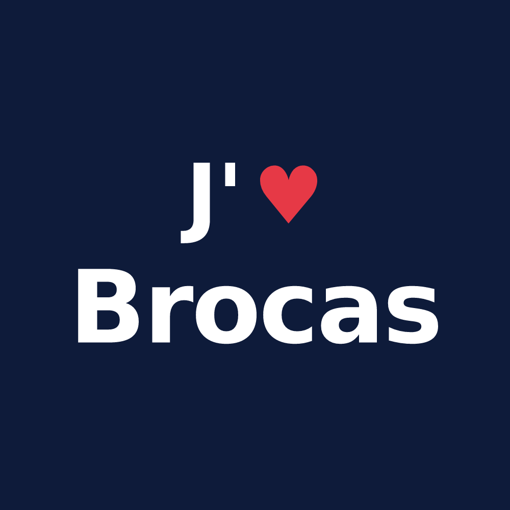 T-shirt personnalisé Brocas — design J'aime Brocas