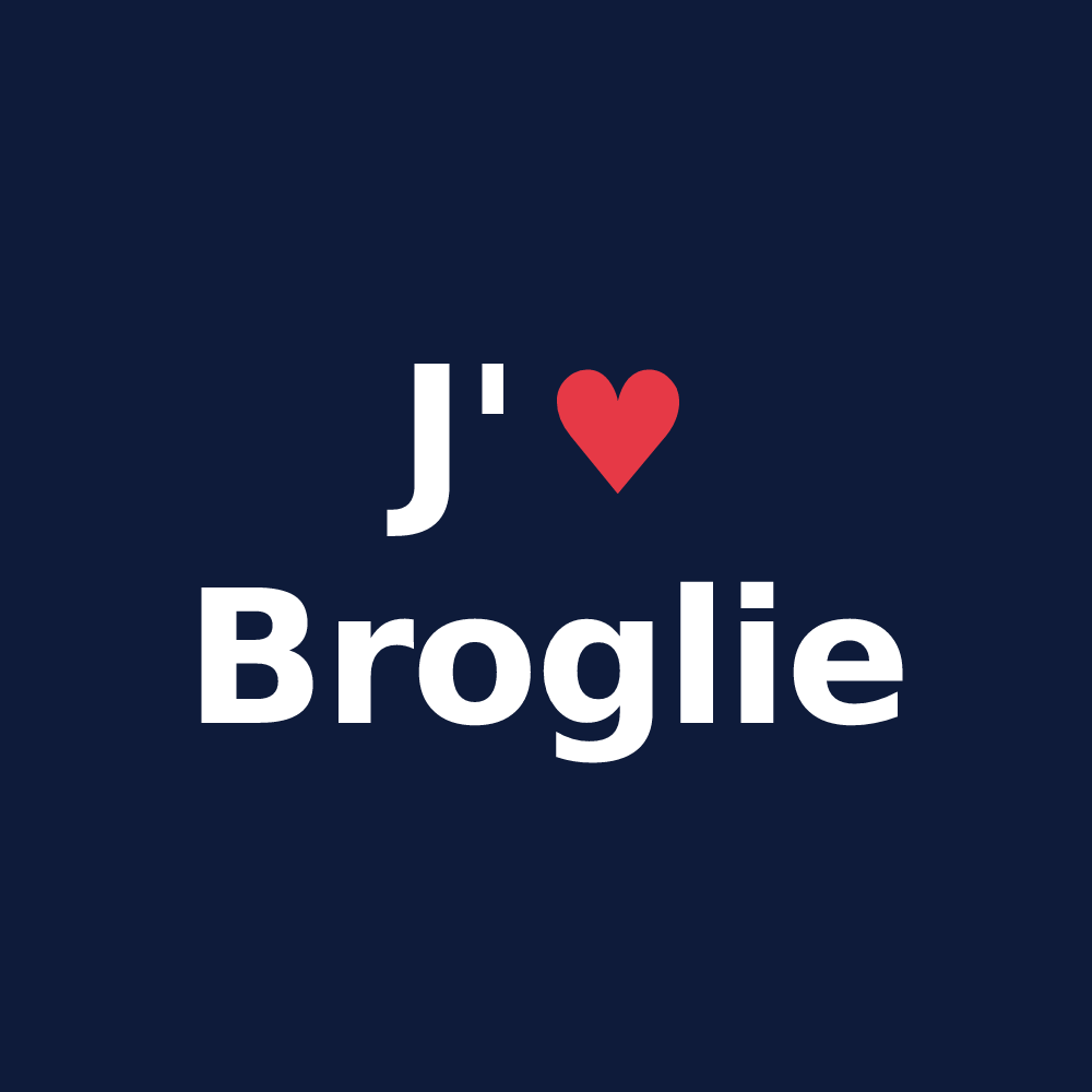 T-shirt personnalisé Broglie — design J'aime Broglie