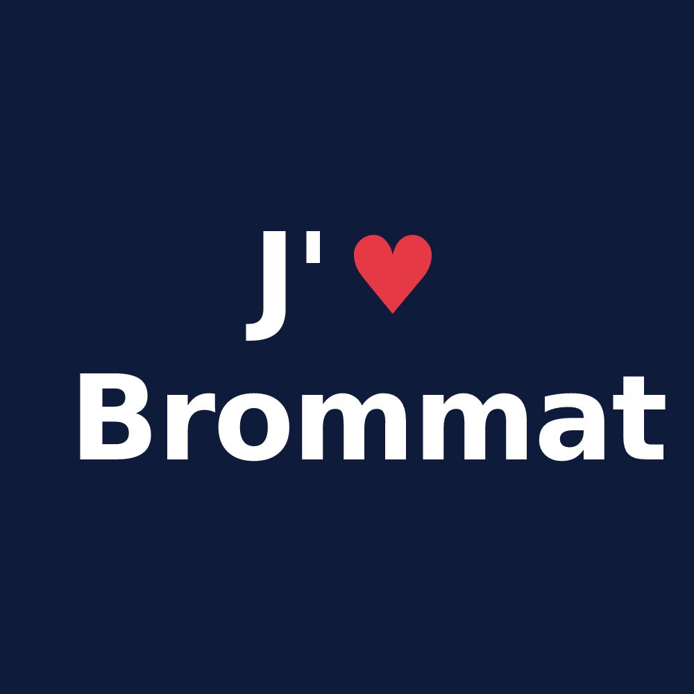 T-shirt personnalisé Brommat — design J'aime Brommat