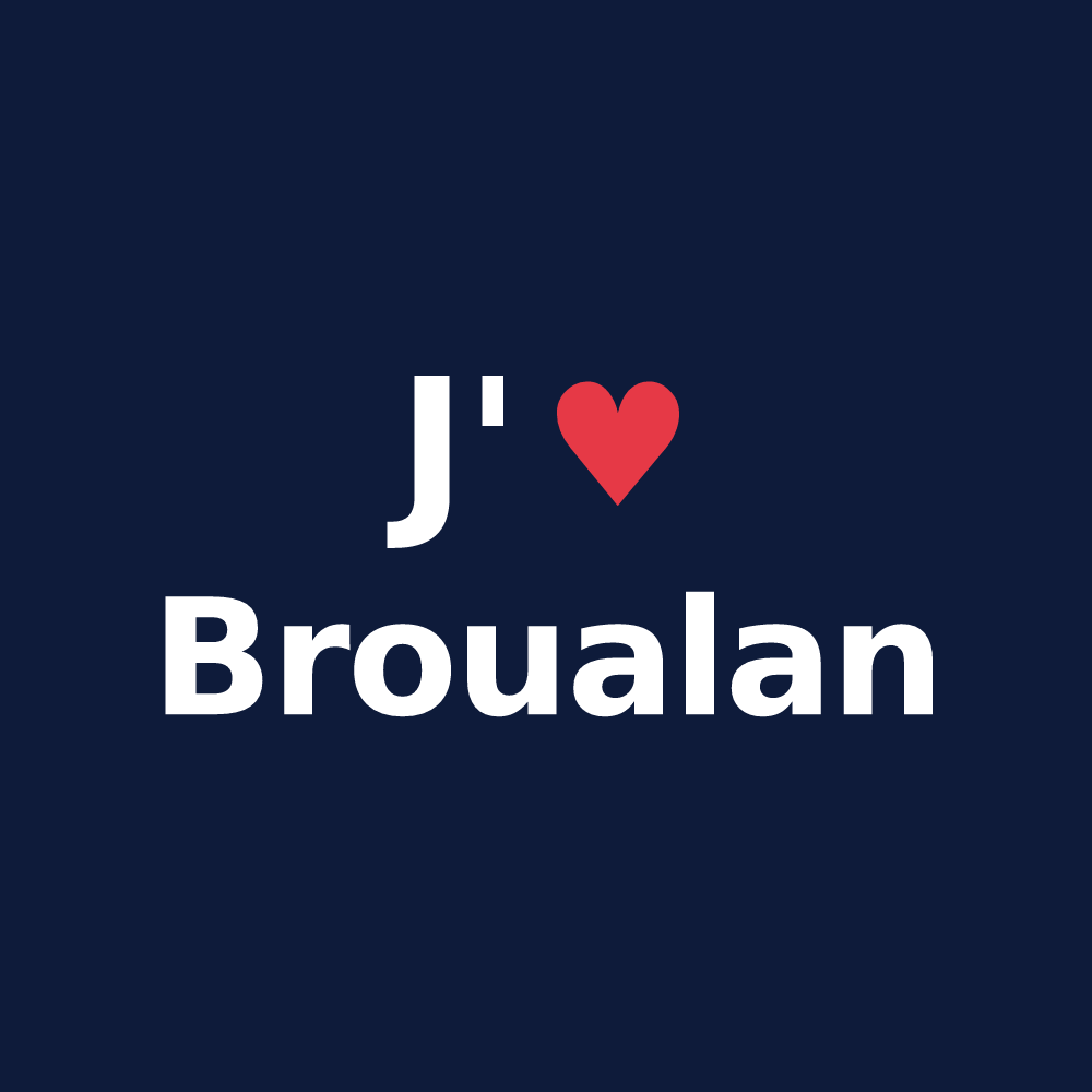 T-shirt personnalisé Broualan — design J'aime Broualan