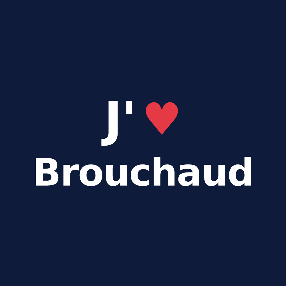 T-shirt personnalisé Brouchaud — design J'aime Brouchaud