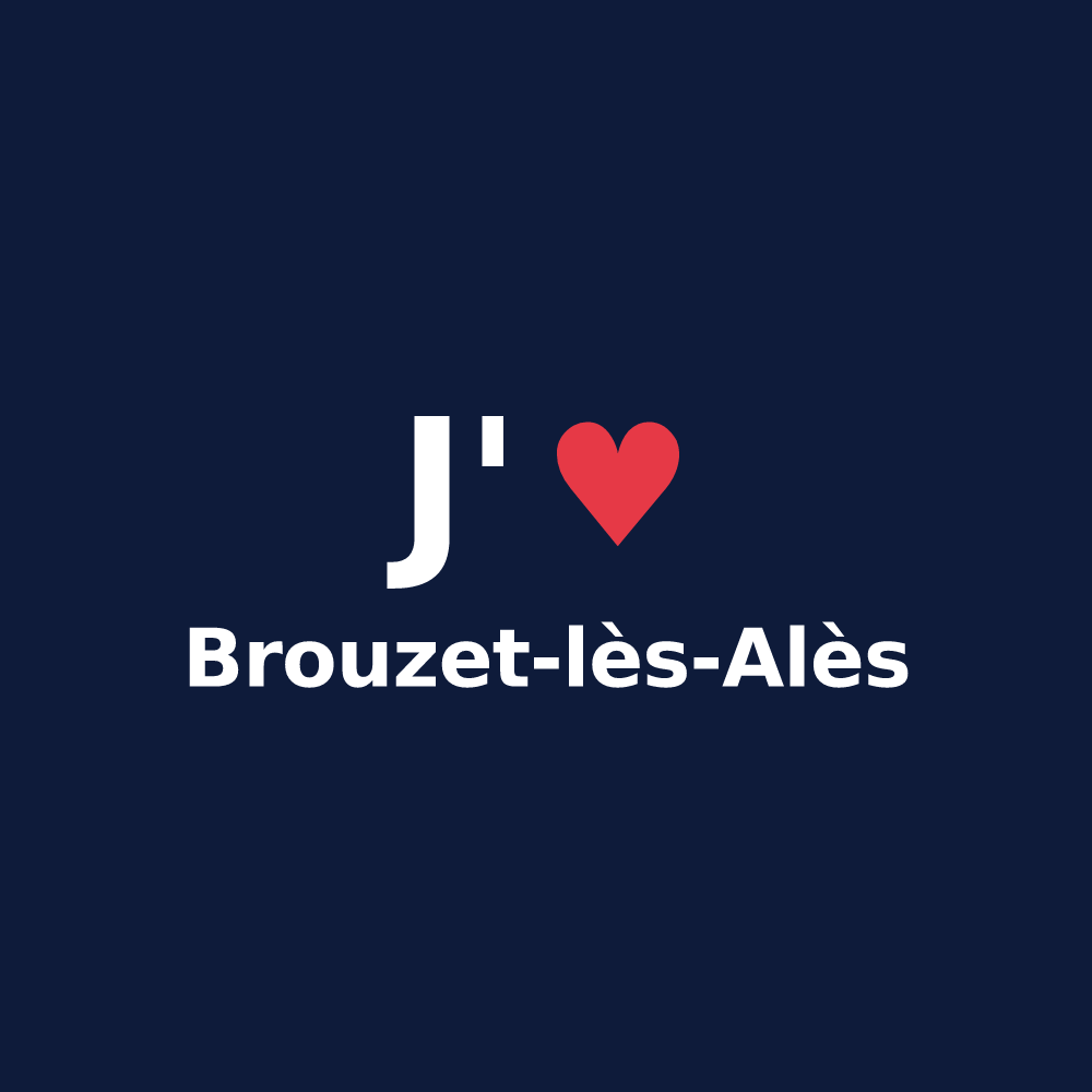 T-shirt personnalisé Brouzet-lès-Alès — design J'aime Brouzet-lès-Alès