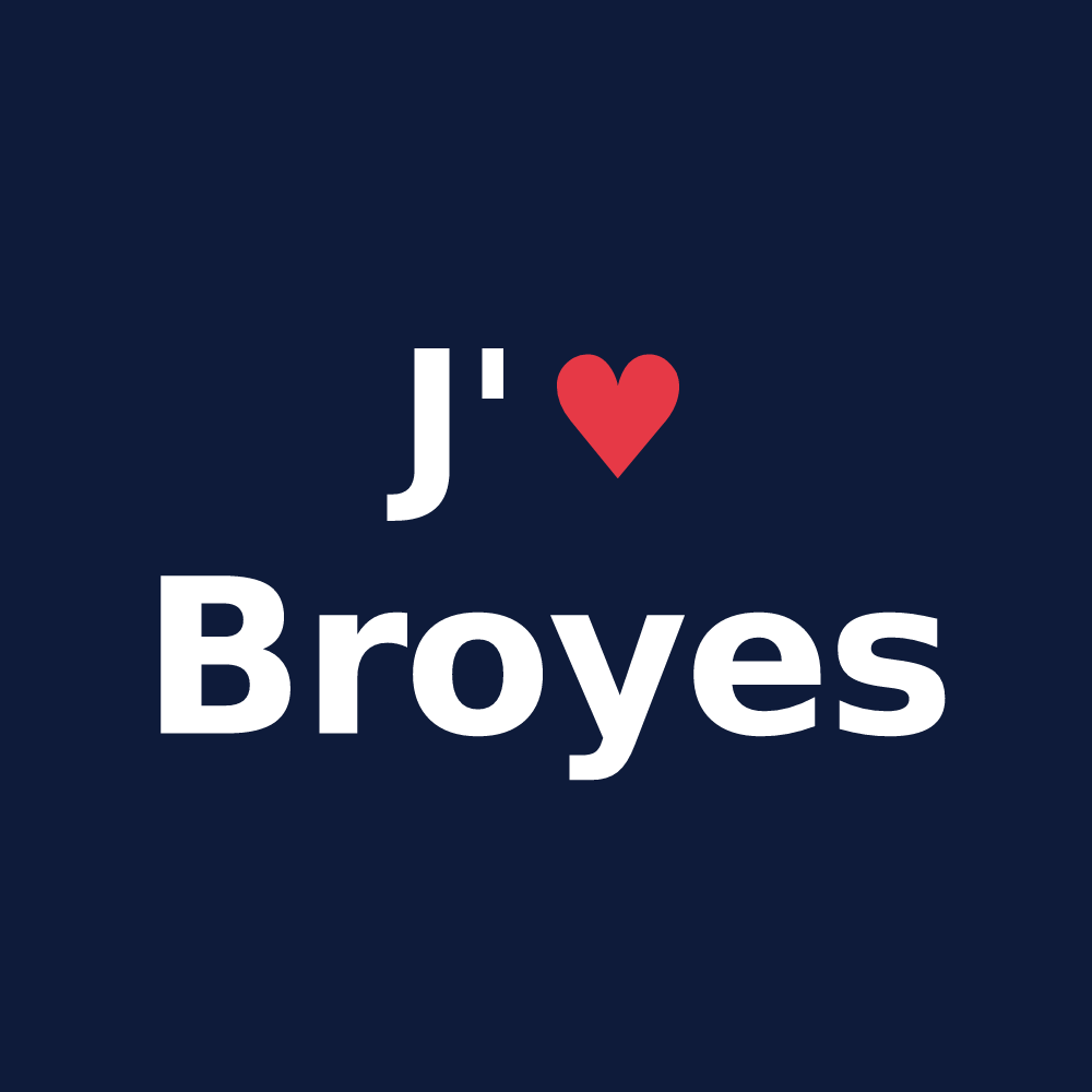 T-shirt personnalisé Broyes — design « J'aime Broyes » imprimé sur le t-shirt
