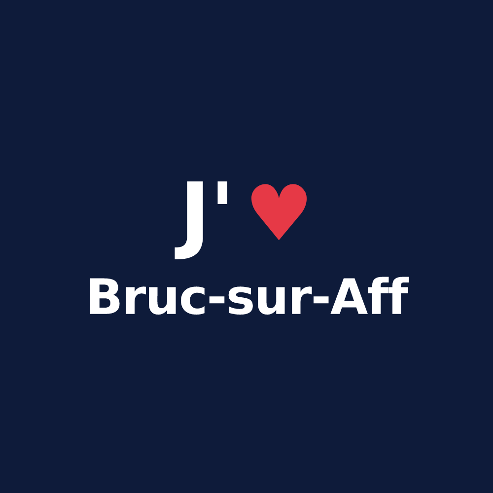 T-shirt personnalisé Bruc-sur-Aff — design J'aime Bruc-sur-Aff