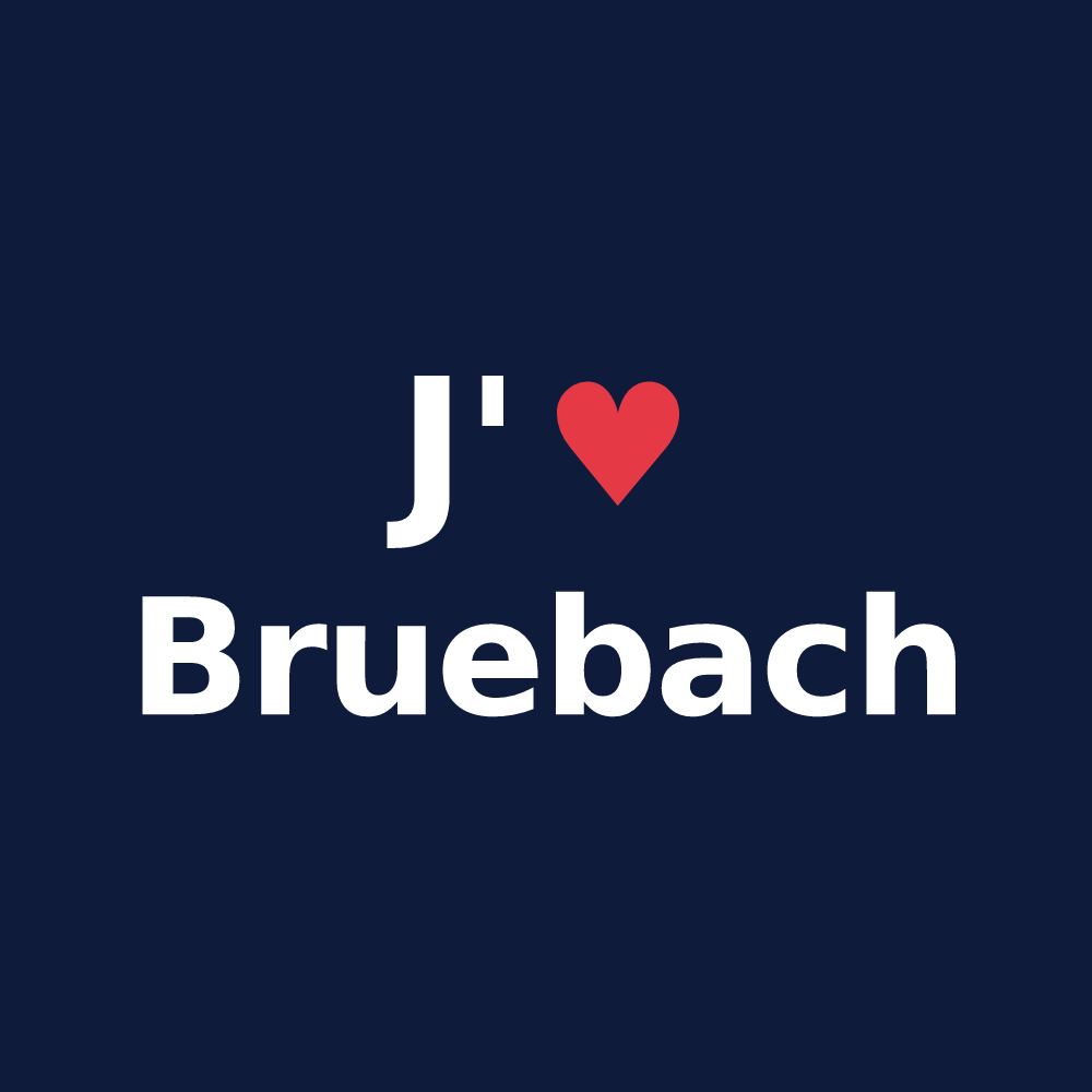 T-shirt personnalisé Bruebach — design J'aime Bruebach