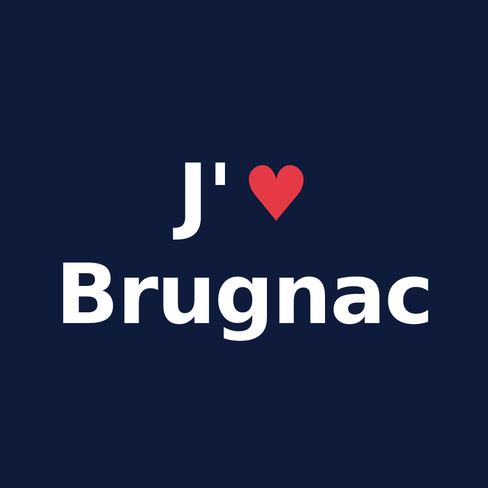 T-shirt personnalisé Brugnac — design J'aime Brugnac