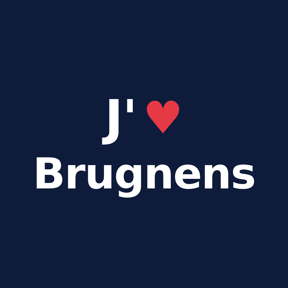 T-shirt personnalisé Brugnens — design J'aime Brugnens