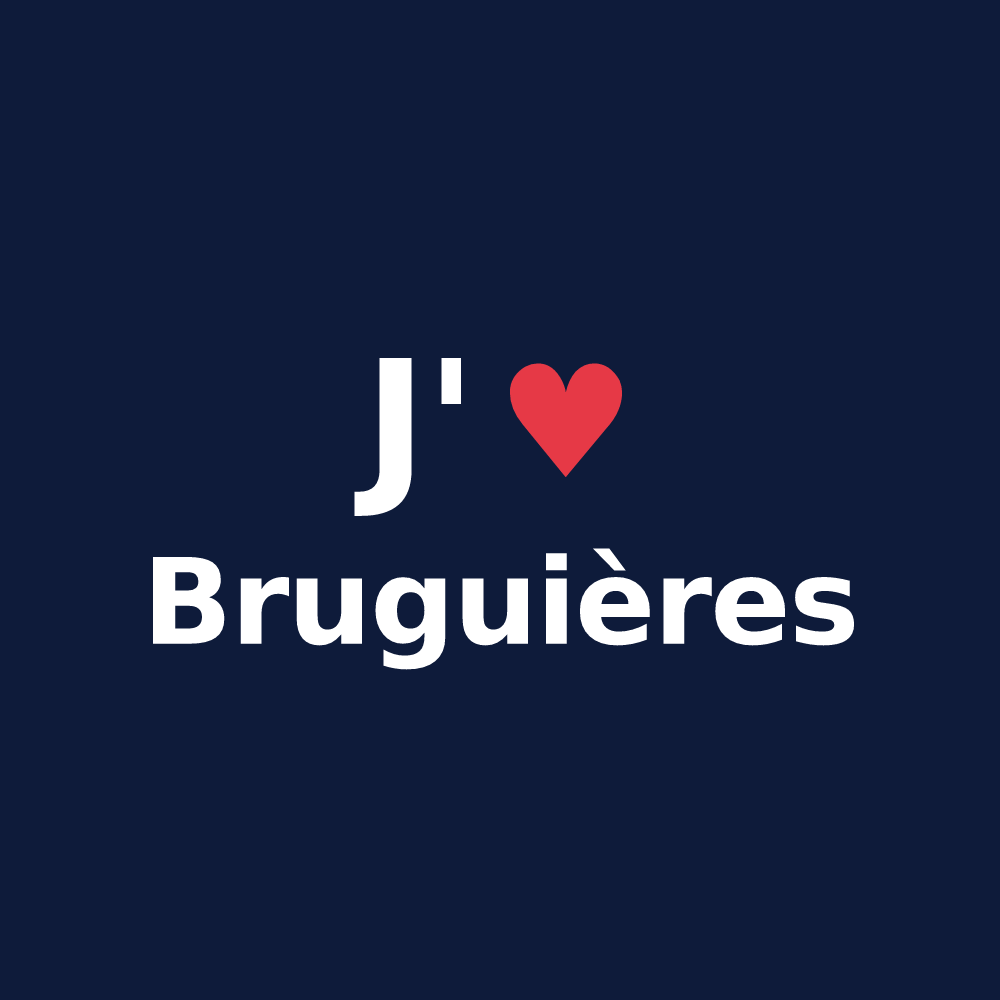T-shirt personnalisé Bruguières — design J'aime Bruguières