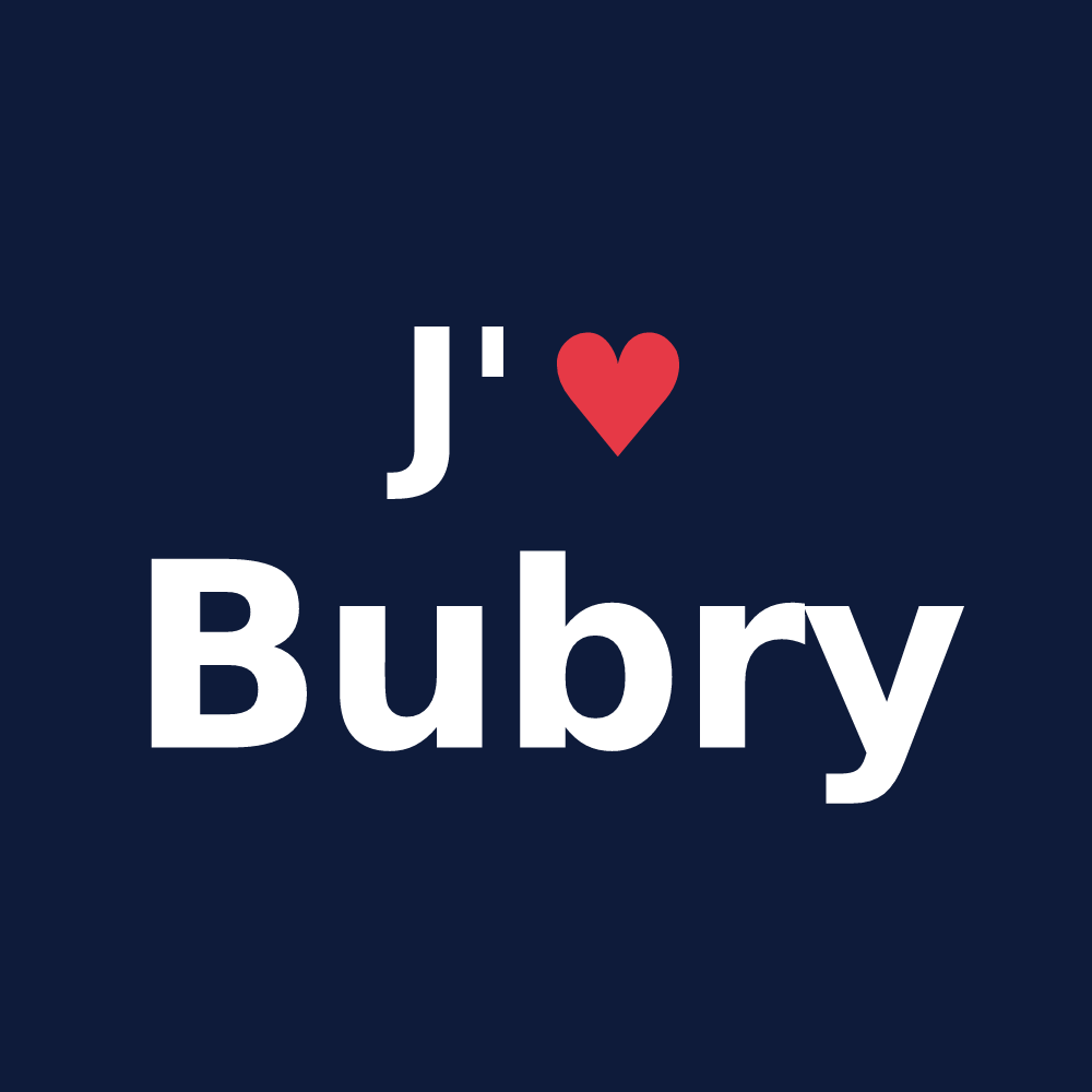 T-shirt personnalisé Bubry — design J'aime Bubry