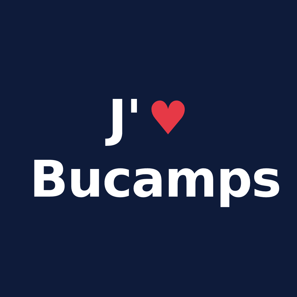 T-shirt personnalisé Bucamps — design J'aime Bucamps