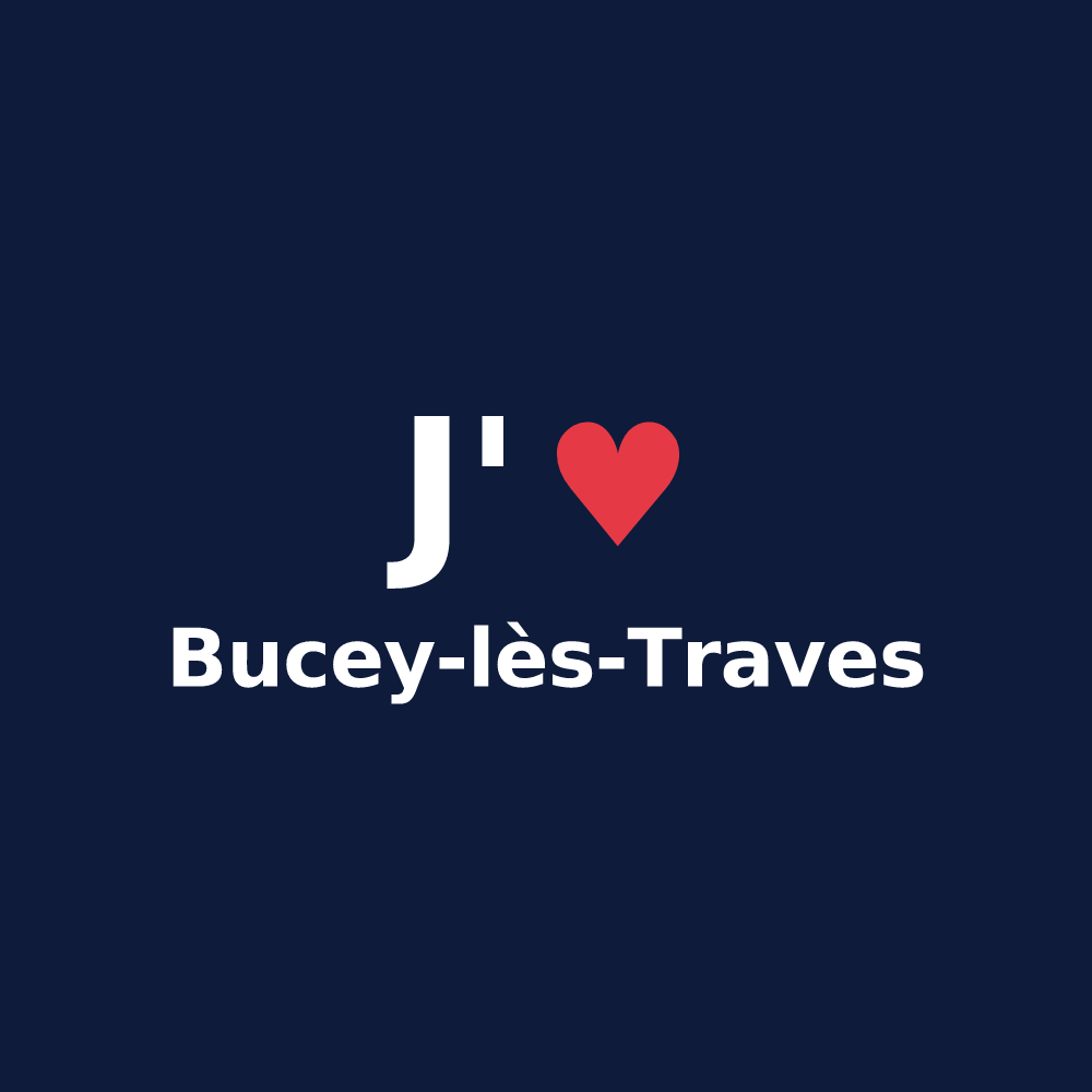 T-shirt personnalisé Bucey-lès-Traves — design J'aime Bucey-lès-Traves