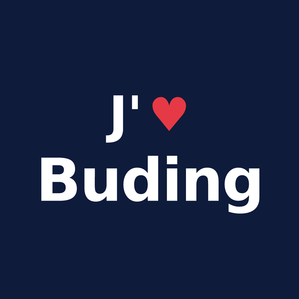 T-shirt personnalisé Buding — design J'aime Buding