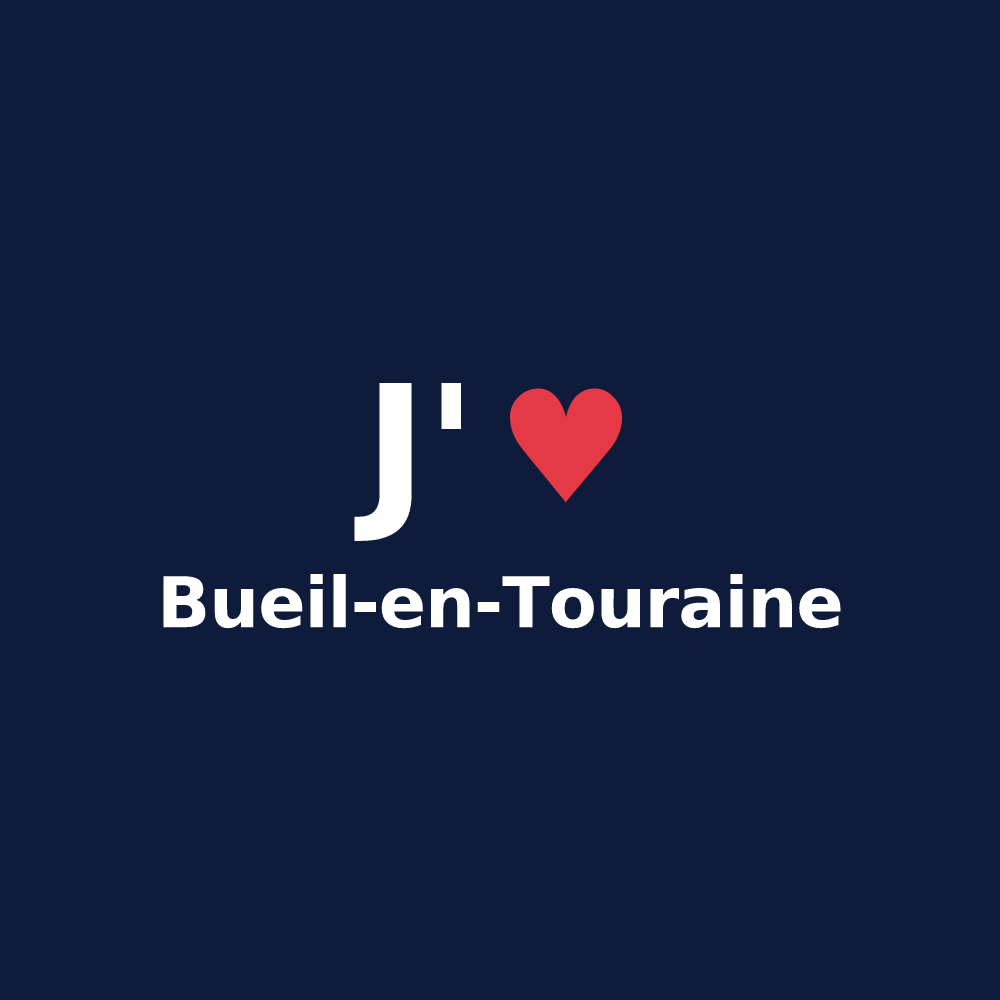 T-shirt personnalisé Bueil-en-Touraine — design J'aime Bueil-en-Touraine
