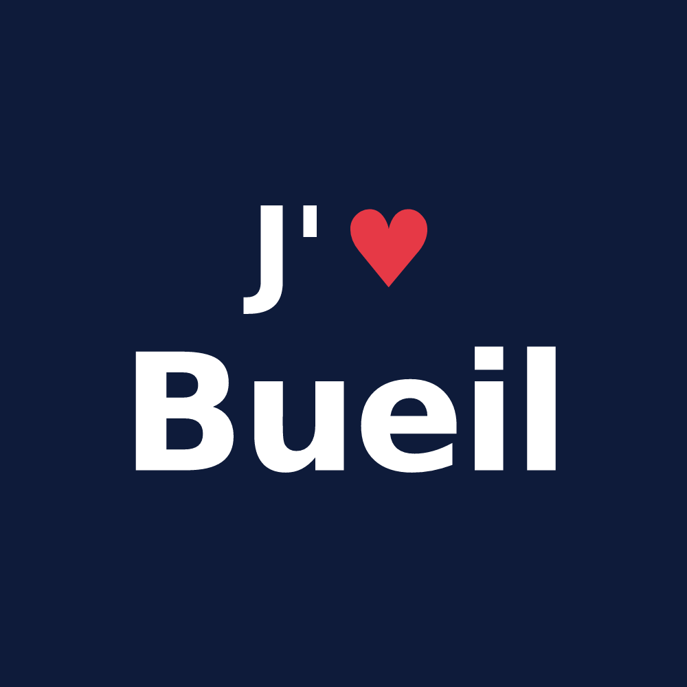 T-shirt personnalisé Bueil — design J'aime Bueil