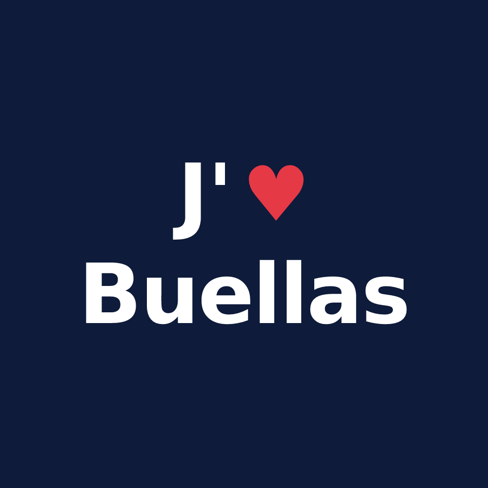 T-shirt personnalisé Buellas — design J'aime Buellas
