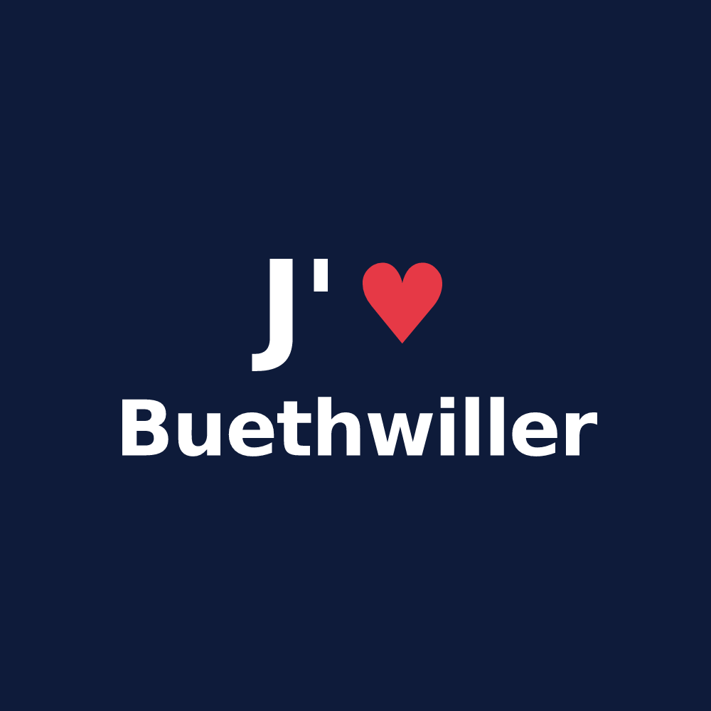 T-shirt personnalisé Buethwiller — design J'aime Buethwiller