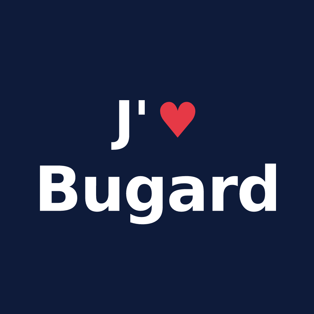 T-shirt personnalisé Bugard — design J'aime Bugard