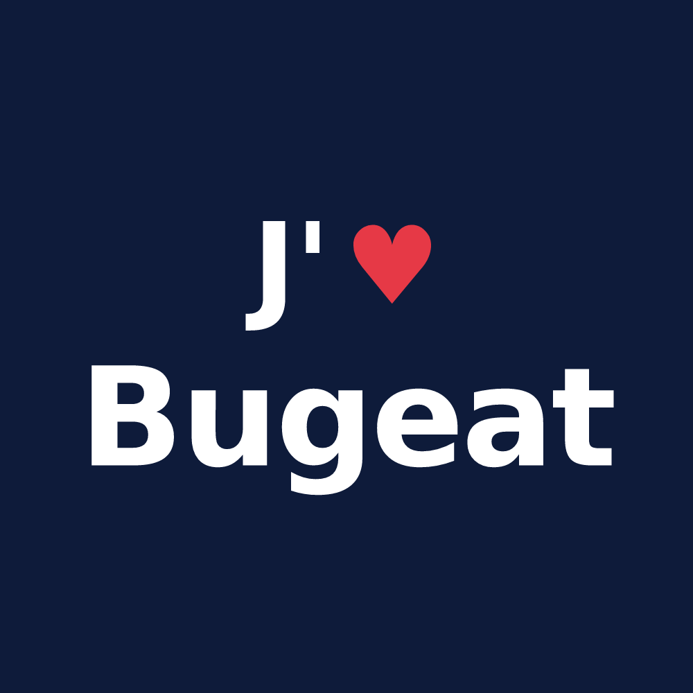 T-shirt personnalisé Bugeat — design J'aime Bugeat