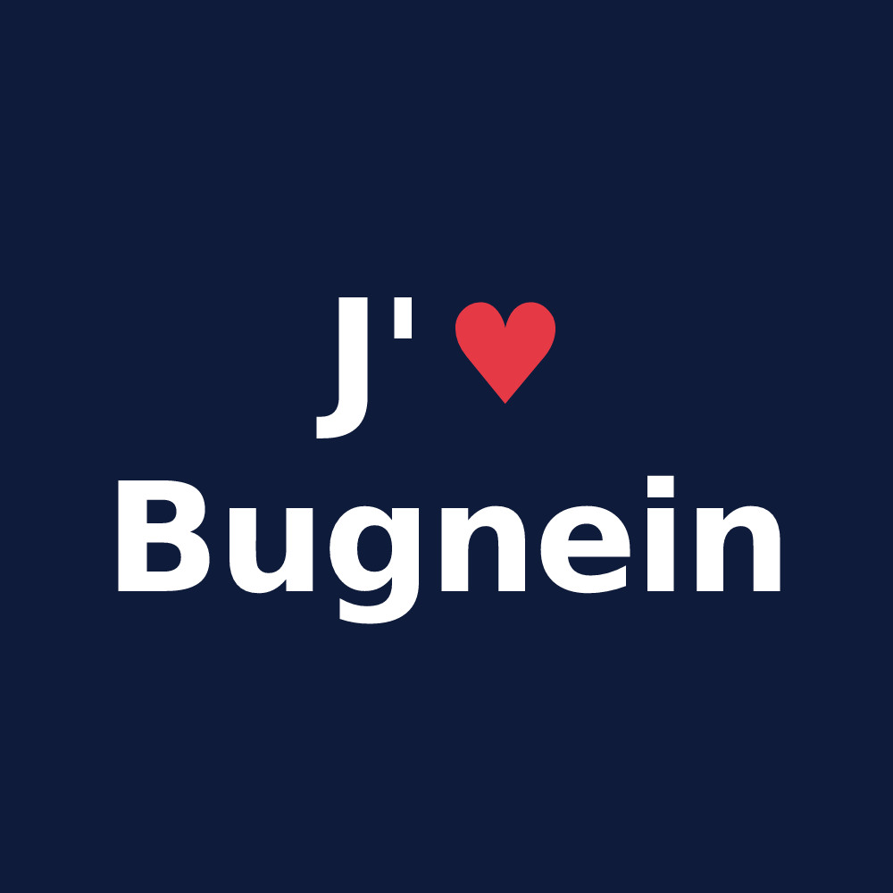 T-shirt personnalisé Bugnein — design « J'aime Bugnein » imprimé sur le t-shirt