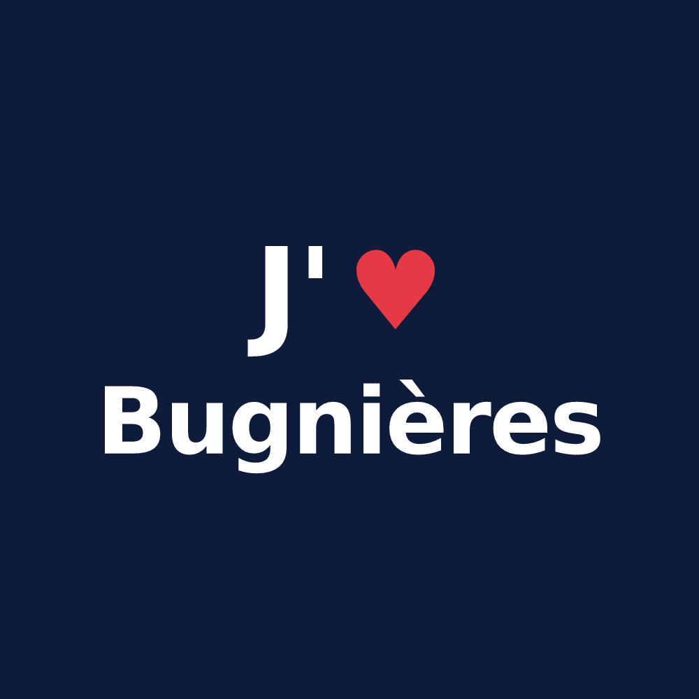 T-shirt personnalisé Bugnières — design J'aime Bugnières